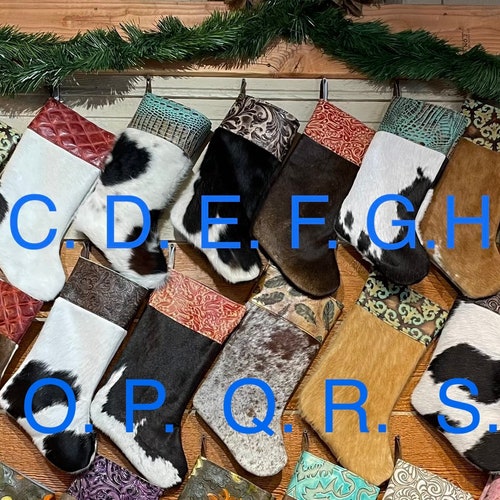 Double Sided 100 REAL Cowhide Christmas Stockings Etsy