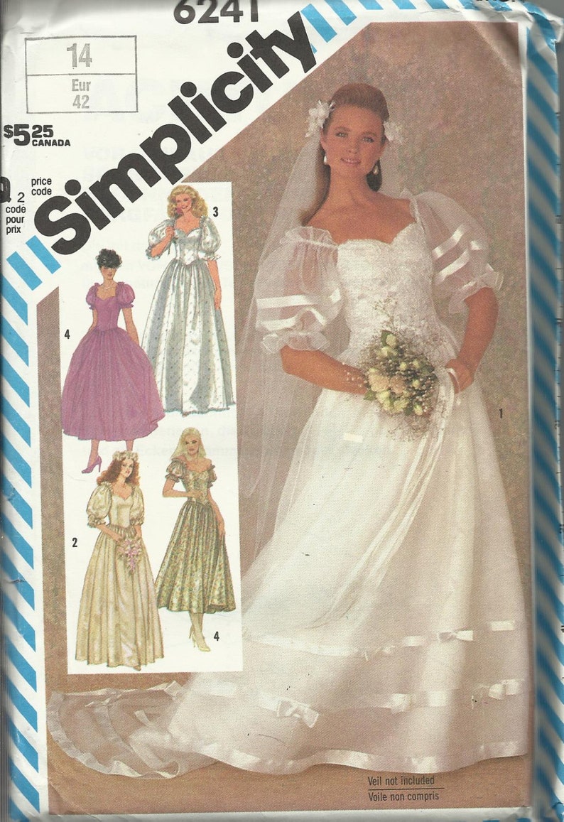 Vintage Sewing Pattern Simplicity 6241 Wedding Dress Pattern Etsy