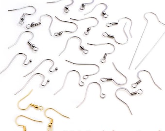 Never Fade 50-100pcs/lot 316 Stainless Steel Earring Hooks Earwire Clasp Hook for Earrings DIY Jewelry Making Supplies Findings