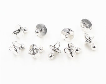 1//2/" 10 Baby Dummy Charms Soother Pacifier 13mm Baby Shower Gift Pendant Charm