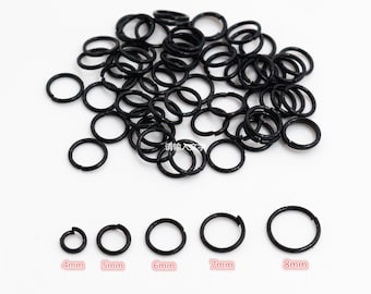 Silver Plated Open Jump Rings x Sizes from 3.5 mm to 12 mm 100 pcs