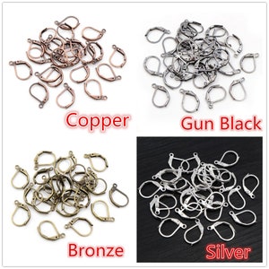 1510mm 50pcs High Quality 6 Colors Plated Brass French Earring Hooks Wire Settings Base Settings Whole Sale image 3