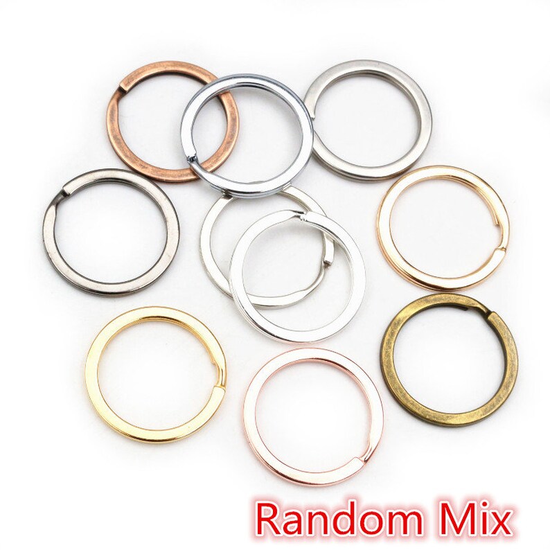 20 unids/lote 25mm llavero rodio bronce 9 colores plateado bucle anillo llaveros venta al por mayor DIY joyería hallazgos Random Mix