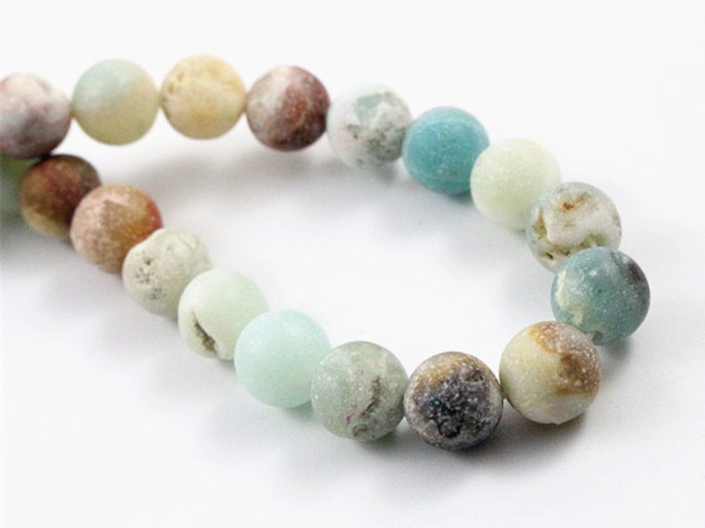 4mm 6mm 8mm 10mm Matt Natural Amazonite stone beads Forest Loose Round beads For jewelry making Wholesale and Retail image 1