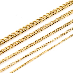 5 Meter/Lot nie verblassen verdickten Edelstahl Halskette Ketten Bulk für DIY Schmuck Erkenntnisse machen Materialien handgefertigte liefert Stainless Steel Gold