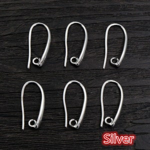 20x11mm 10pcs High Quality 5 Colors Plated Brass French Earring Hooks Wire Earrings Clasps Settings Base Settings Whole Sale Silver