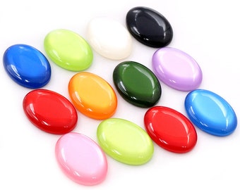 10pcs 18x25mm Oval Resin Cabochon Cameo Cover for DIY Jewelry Making Findings Supplies