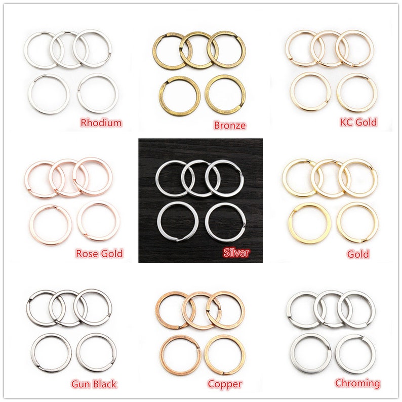 20 teile / los 25mm Schlüsselring Schlüsselanhänger Rhodium Bronze 9 Farben Überzogene Schleife Ring Keychain Schlüsselringe Großhandel DIY Schmuckzubehör Bild 4