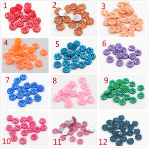 40pcs/Lot 8mm 10mm 12mm Natural ore Style Flat back Resin Cabochons For Bracelet Earrings accessories image 3