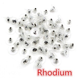 100pcs 11x6mm Plastica Metallo Orecchino Schienale Bullet Stoppers Earnuts Tappi per le orecchie Oro Argento Placcato Risultati Gioielli Accessori immagine 6