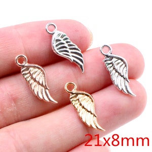 50/6/1/10/pcs 18x5/51x17/108x38/33x12/31x11/21x8mm/ Antique Silver Wings Feathers Charm image 5