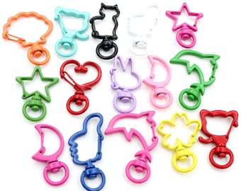 10pcs/lot Multi-color Random Mixed Animal Snap Hook Trigger Clips Buckles for Keychain Lobster Clasp Hooks for Key Ring Clasp DIY Making