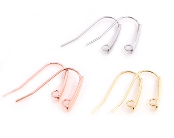 Never Fade 24*12mm 20pcs/Lot 316 Stainless Steel Gold Rose Gold High Quality Earring Hooks Wire Settings Base Settings Whole Sale