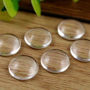 6mm 8mm 10mm 12mm 14mm 16mm 18mm 20mm 25mm 30mm 35mm 40mm Rond Plat Dos Verre Clair Cabochon, Haute Qualité, Promotion en gros image 2