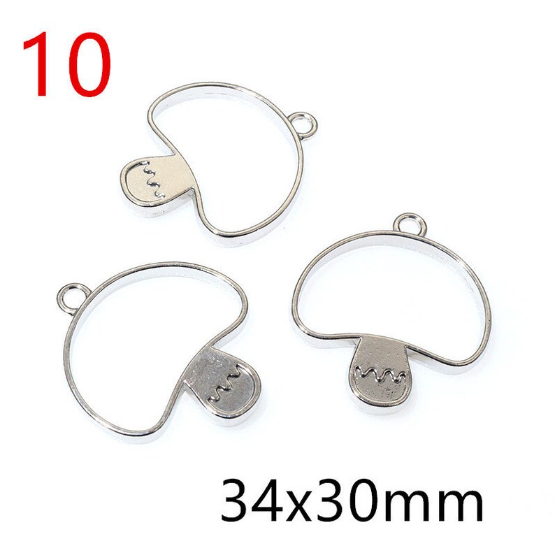 10pcs Geometric Hollow Metal UV Resin Craft Blank Frame Bezel Epoxy Pendant Tray For DIY Jewelry Necklace Making Accessories image 3