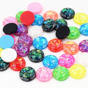 New New New Style !!! 40pcs 12mm Mix Colors Built-in metal foil Flat back Resin Cabochons Cameo