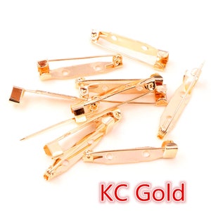 50 Uds 15/20/25/30/35/40mm de longitud alfileres de seguridad ajustes de broche Base en blanco para hacer broche de ramo de boda hallazgos DIY 7 colores KC gold