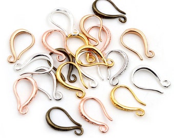 15x10mm 20pcs (10 Pair) High Quality Silver Bronze Gold Plated 6 Colors Brass French Earring Hooks Wire Settings Base Settings Wholesale
