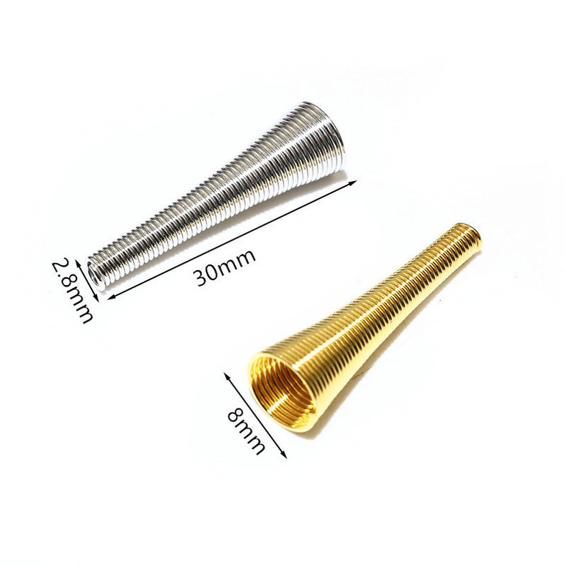 15pcs Metal Spring Funnel Shape Spacer Beads Caps DIY Beading Supplies Cone Spring Coil End caps For Jewelry Makings Accessories image 2