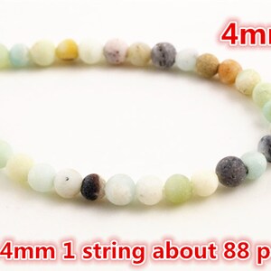 4mm 6mm 8mm 10mm Matt Natural Amazonite stone beads Forest Loose Round beads For jewelry making Wholesale and Retail image 2