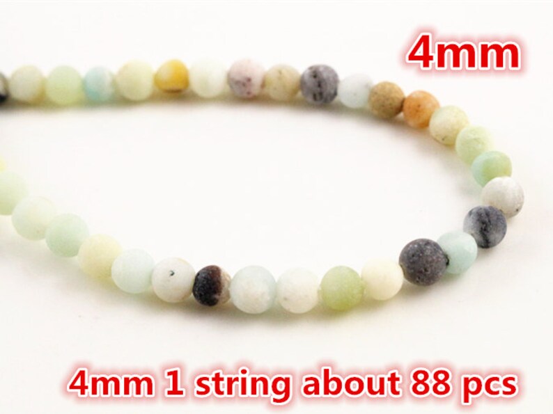 4mm 6mm 8mm 10mm Matt Natural Amazonite stone abalorios bosque perlas redondas para joyería de fabricación al por mayor y al por menor imagen 2