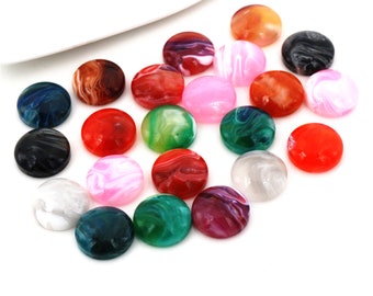 40pcs 12mm resina Cabochon cubierta Cameo