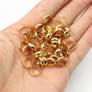 20 Stück Edelstahl Gold Farbe Loop Creolen Ringe Circle Connector Diy Schmuckzubehör Zubehör für Armband Neckalce Bild 5