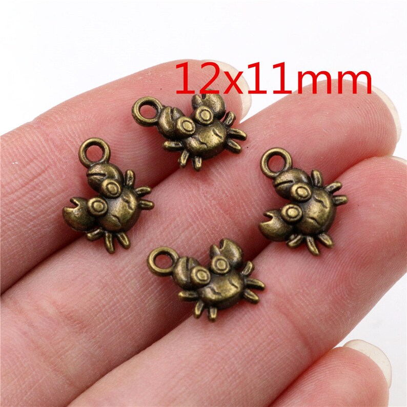 30/15/20/10pcs Bronze Snail/Owl/Rabbit/Crab Cute Small Charms Pendant for DIY Jewelry Making image 4