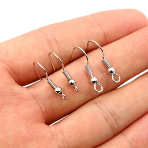 Never Fade 50-100pcs/lot 316 Stainless Steel Earring Hooks Earwire Clasp Hook for Earrings DIY Jewelry Making Supplies Findings image 9