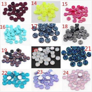 40 unids/lote 8mm 10mm 12mm estilo mineral Natural cabujones de resina con parte posterior plana para pulsera pendientes accesorios imagen 4