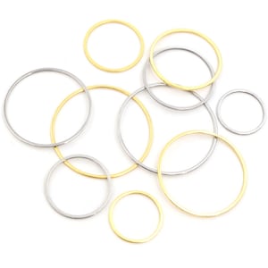 20 Stück 15/20/25/30/35/40/45/50/60mm 316 Edelstahl Gold Farbe Creolen Ohrringe Ringe Big Circle Ohrdraht Creolen Anhänger Für DIY Schmuck Bild 1