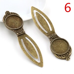 5pcs 18mm Inner Size Antique Silver and Bronze vintage Style Handmade Bookmark Cabochon Base Cameo Setting image 3