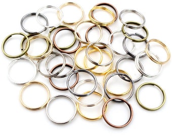 50-200pcs 5 6 8 10 12 mm Anillos de salto abiertos Double Loops Gold Silver Color Split Rings Conectores para joyería Fabricación de suministros DIY