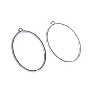 10pcs 37x23mm Oval Shape Border Mold Geometric Hollow Frame Bezel Epoxy Resin Pendant Tray For DIY Jewelry Making Accessories