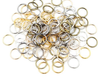 200pcs 1.0mm Thick 6/7/8/10/12 mm Jump Rings Split Rings Connectors For Diy Jewelry Finding Making Accessories Supplies