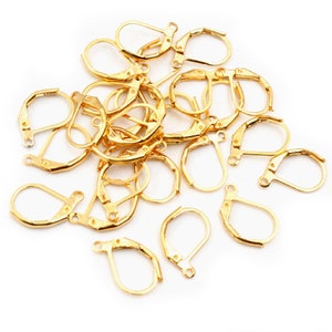 1510mm 50pcs High Quality 6 Colors Plated Brass French Earring Hooks Wire Settings Base Settings Whole Sale image 10