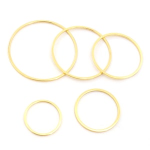 20 piezas 15/20/25/30/35/40/45/50/60mm 316 Acero inoxidable Color dorado aros pendientes anillos gran círculo oreja alambre aros colgante para joyería DIY Stainless Steel Gold