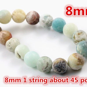 4mm 6mm 8mm 10mm Matt Natural Amazonite stone abalorios bosque perlas redondas para joyería de fabricación al por mayor y al por menor imagen 4