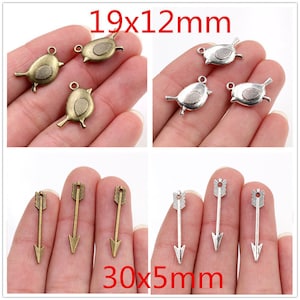 20/10pcs 22x18/24x20/19x12/20x17mm Antique Sliver/Bronze Plated Bird Style Connector Handmade Charms Pendant for Jewelry Making image 3