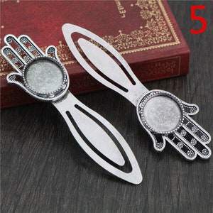 5pcs 18mm Inner Size Antique Silver and Bronze vintage Style Handmade Bookmark Cabochon Base Cameo Setting image 2