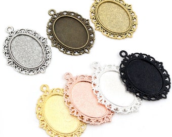 55 Photo Frame Cameo Setting Bronze Plated Jewelry Making Findings EIF0497 55 Photo Frame Cameo Setting Bronze Plated Jewelry Making Findings EIF0497