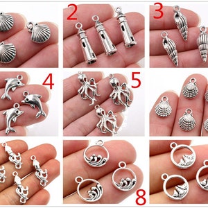 30/12/10/15pcs Antique Silver Shell Charm Pendant for Jewelry Making