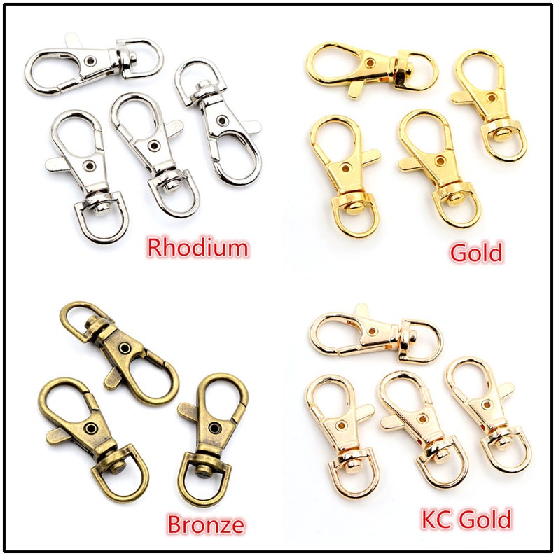 10pcs/lot 23mm 32mm 36mm 38mm Bronze Rhodium Gold Silver Plated Jewelry Findings,Lobster Clasp Hooks for Necklace&Bracelet Chain DIY image 4