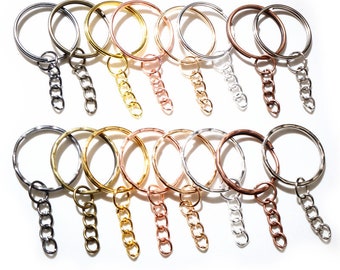 20pcs Key Ring Key Chain Round Split Keyfob Keyrings With
