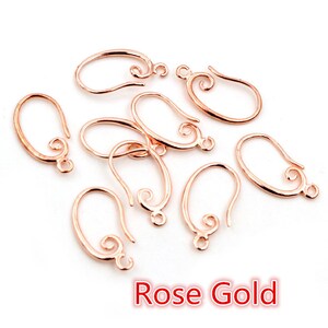 10 pezzi 5pair 19x11mm Alta Qualità Classic 8 colori placcato ottone francese Orecchini Ganci Impostazioni del filo Impostazioni di base Tutta la vendita Rose Gold