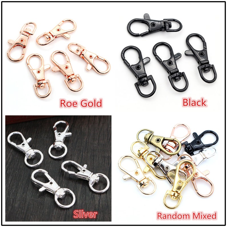 10pcs/lot 23mm 32mm 36mm 38mm Bronze Rhodium Gold Silver Plated Jewelry Findings,Lobster Clasp Hooks for Necklace&Bracelet Chain DIY image 5