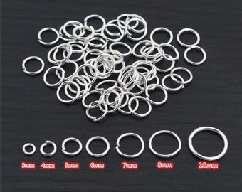 200pcs 3/4/5/6/7/8/10mm Silver Color Metal DIY Jewelry Findings Open Single Loops Jump Rings & Split Ring for jewelry making