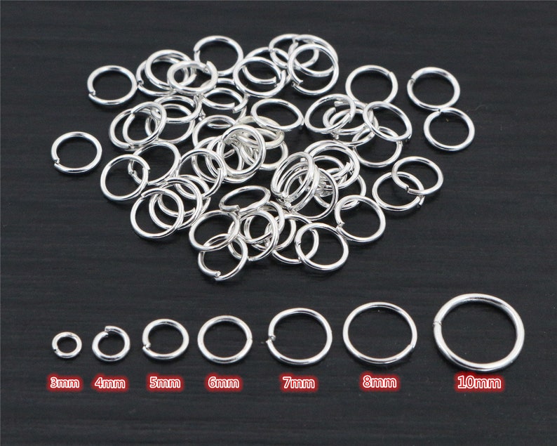 200pcs 3/4/5/6/7/8/10mm Silver Color Metal DIY Jewelry Findings Open Single Loops Jump Rings & Split Ring for jewelry making image 1