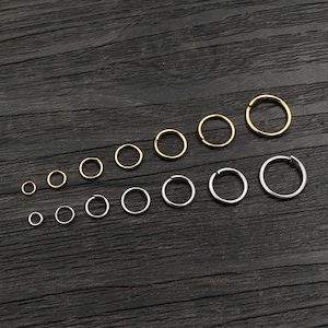200 unids/lote 3-10mm Acero inoxidable Color dorado resultados de la joyería DIY anillos abiertos y anillo dividido para la fabricación de joyas imagen 4
