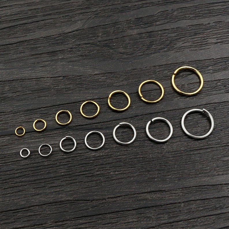 200pcs/Lot 3-10mm Stainless Steel Gold Color DIY Jewelry Findings Open Jump Rings & Split Ring for jewelry making image 4